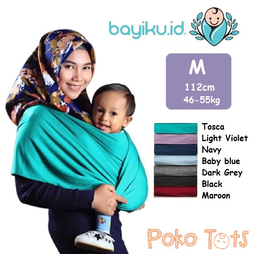 Bayiku Upgrade MEDIUM (M) Geos 2in1 With Sashbelt Instant Baby Wrap Sash Belt Gendongan Bayi Instan