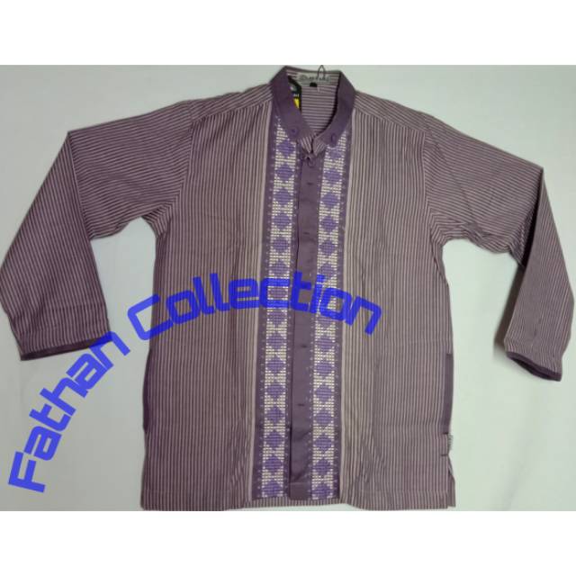 Al-Fajri Baju Koko Pria Panjang Exclusive S Ungu