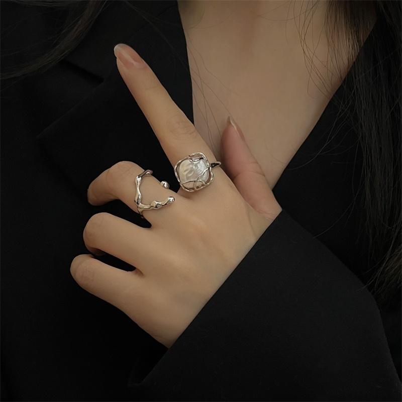 Cincin Bahan Metal Model Irregular Serbaguna Untuk Aksesoris