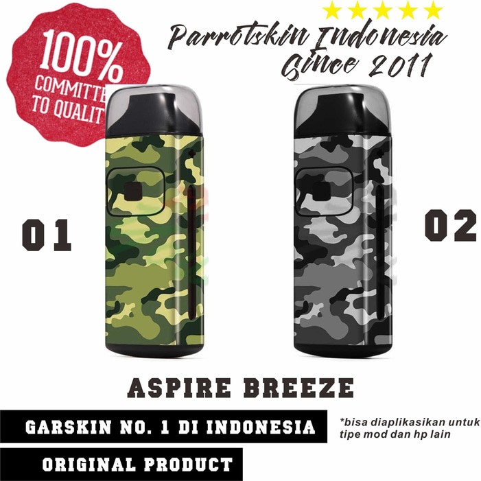 Garskin Aspire Breeze kit mod vape camo army edition - free custom