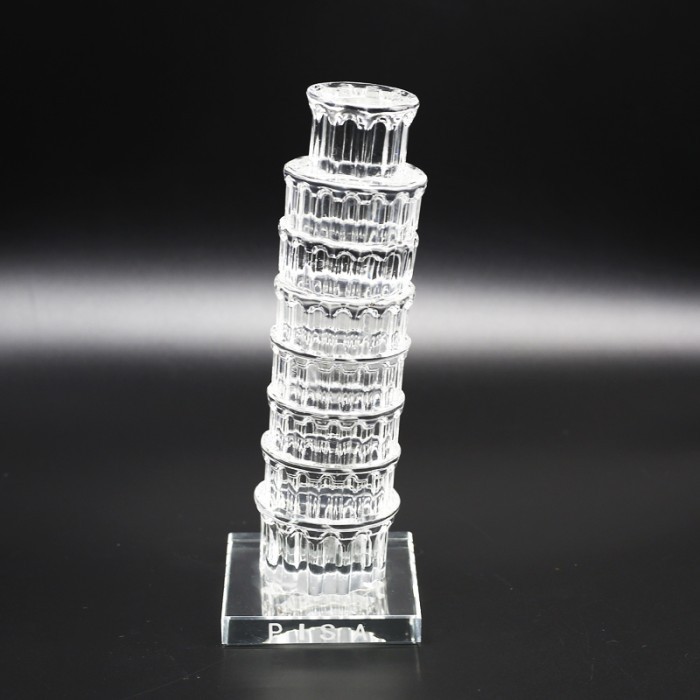 Souvenir Crystal leaning tower of pisa 17cm hadiah dari Italy