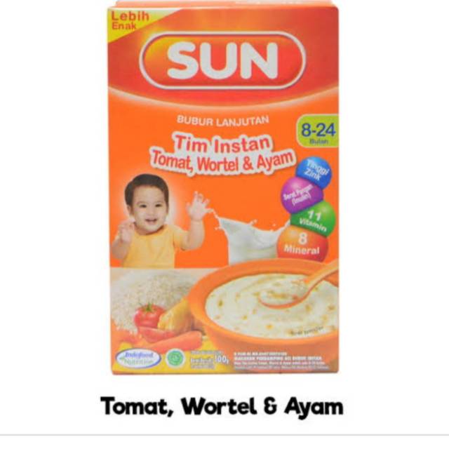 

Sun bubur Tim instant tomat wortel ayam