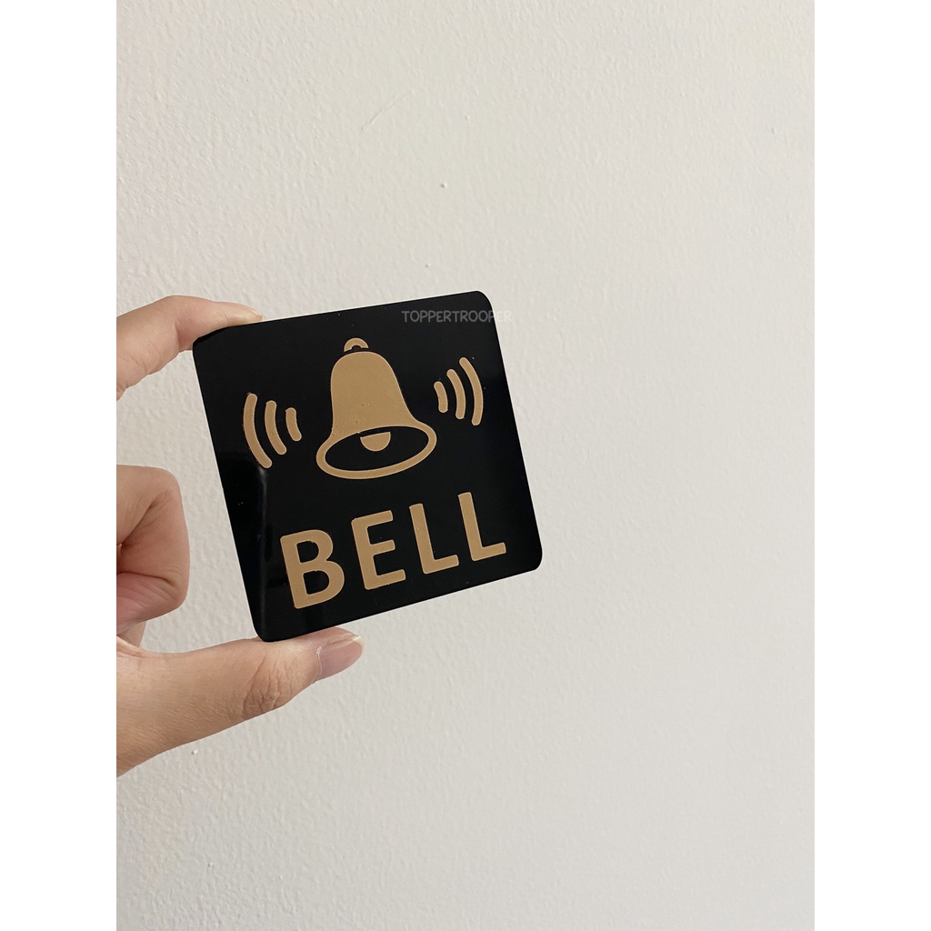 Sign Akrilik - BELL - Signage Bell Rumah / Papan Bell Rumah/Bell Rumah / Sticker Bell Akrilik | Tanda Bell / Bell Kost / Bell Hotel / Bell Guest House