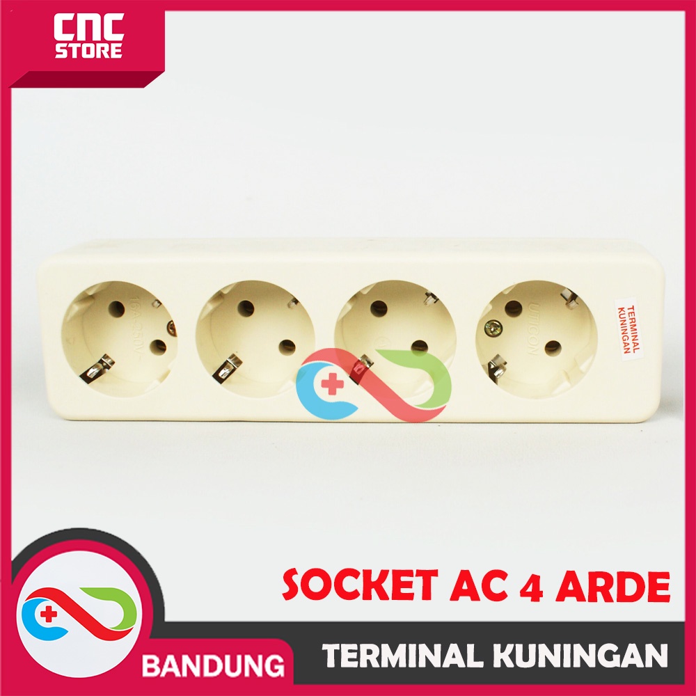 TERMINAL KUNINGAN STOP KONTAK 4 LUBANG SOCKET AC 4  ARDE