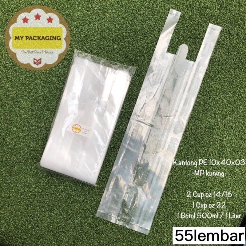 Kantong plastik BENING PE TEBAL 10x40 cm (2cup atau 1botol) - isi 25pcs DIAMOND