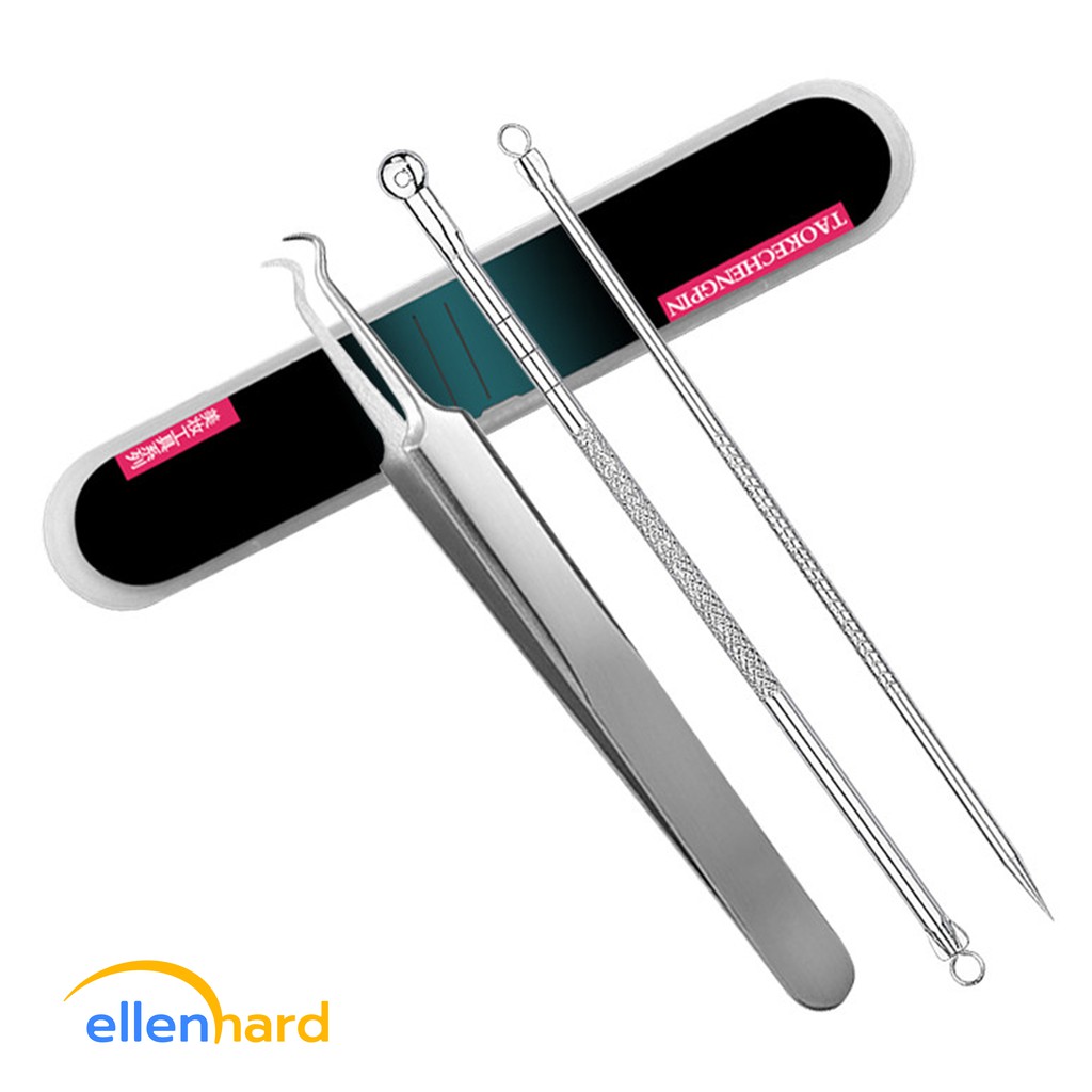 Pinset Komedo Alat Pembersih Pencabut Komedo Set Pengangkat Pencetan Komedo Jerawat Blackhead Remover Kit Stainless Steel