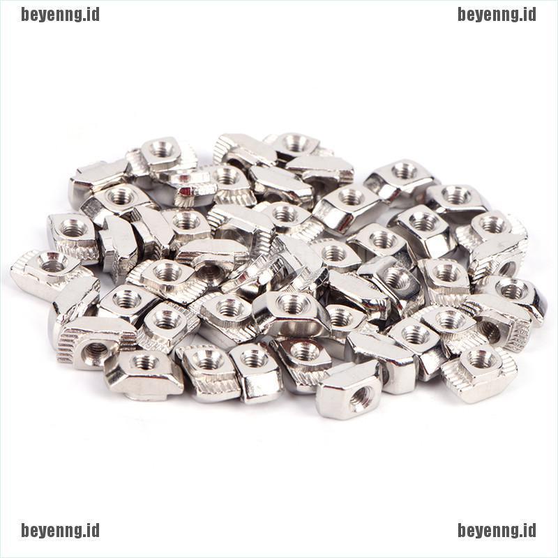 Bey 50PCS T-slot T-Nut M3 M4 M5 Bahan Carbon Steel Aluminum Gaya Eropa