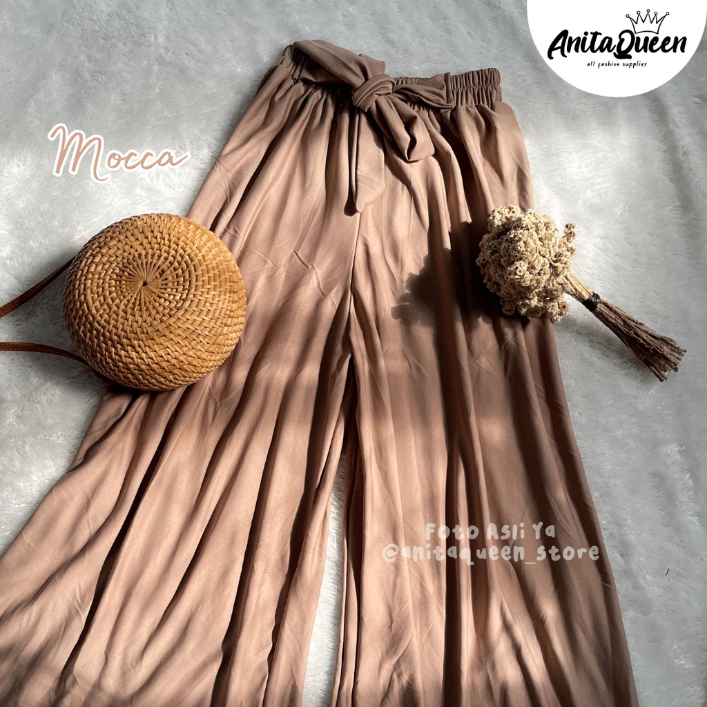 DAILY KULOT/ UMBRELLA KULOT / CELANA PANJANG WANITA / BIGSIZE PANT KULOT POLOS VIRAL-MOCCA
