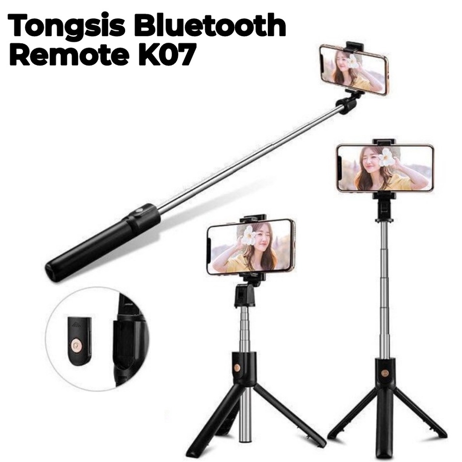 Trend-Tripod HP Tongsis Selfie Stick Bluetooth Remote Control Murah K07