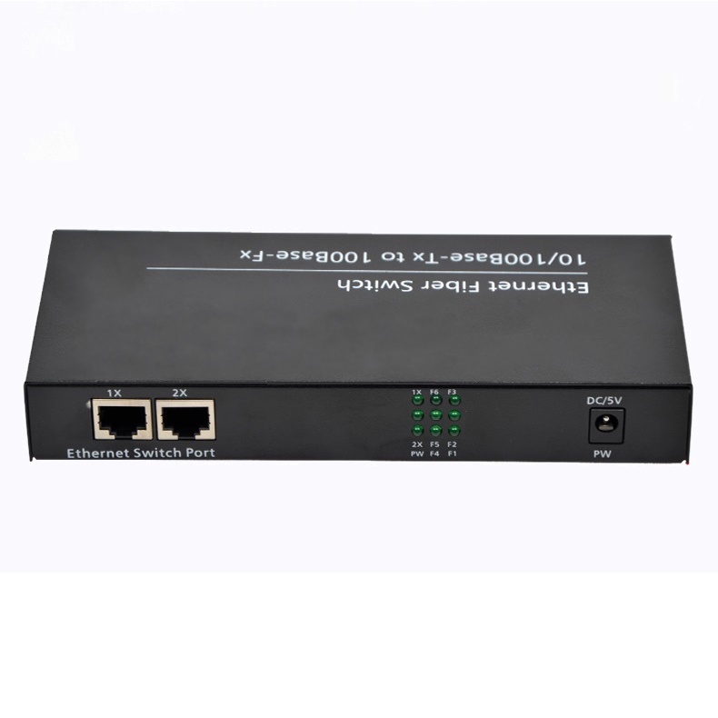 Media Converter 6 Port FO 2 Port LAN Fiber Switch Optic 6 SC 2 RJ45 Optical Dengan EU Adapter