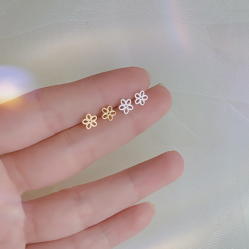 Anting Bunga Korea Flower Earrings Studs Women Girl Hollow Ear Earring Daily Jewelry Accessories Gift