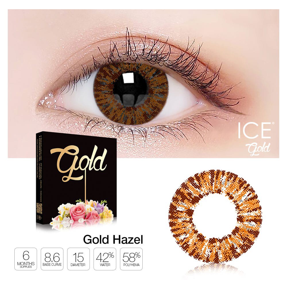 Softlens Ice Silver Gold DIA 15.00m MINUS LIGHT GREY CLOUDY GREY  -3.25 s/d -6.00 / Softlense/Lensa  Kontak/BS