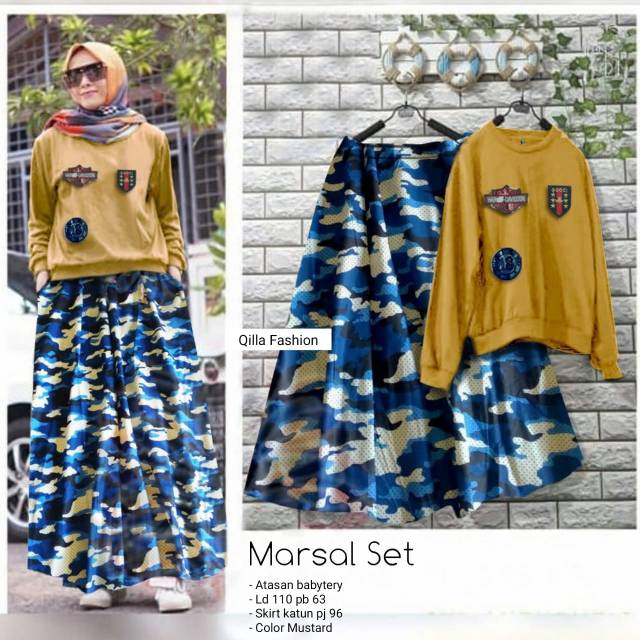 Marsal set army rok atasan babytery murah bagus