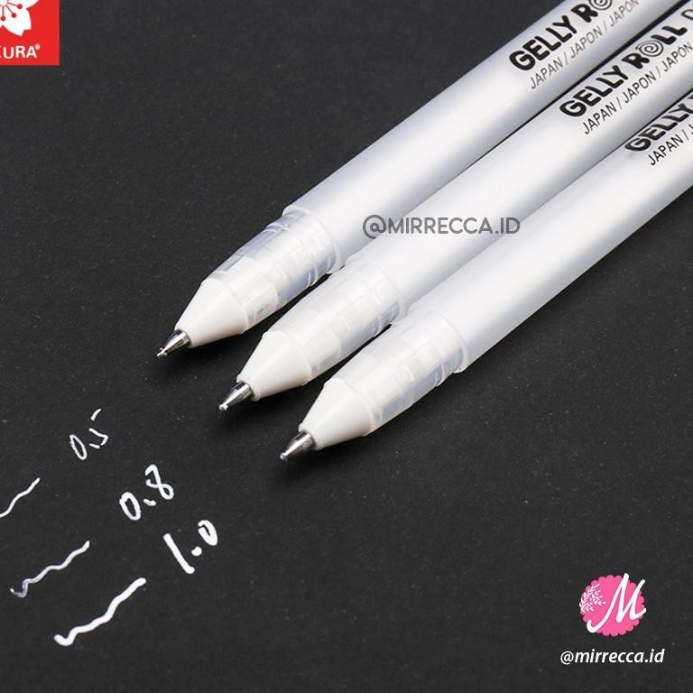 

LQ8 SAKURA GELLY ROLL CLASSIC WHITE GEL INK PEN FINE MEDIUM BOLD POINT | 05 08 10 PULPEN ART TINTA P