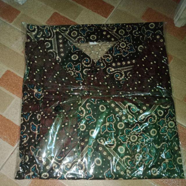 Kemeja Batik Lengan Panjang Batik  Danabrata Pria Motif Songket Hijau Kode 031 M L Xl Xxl Regular
