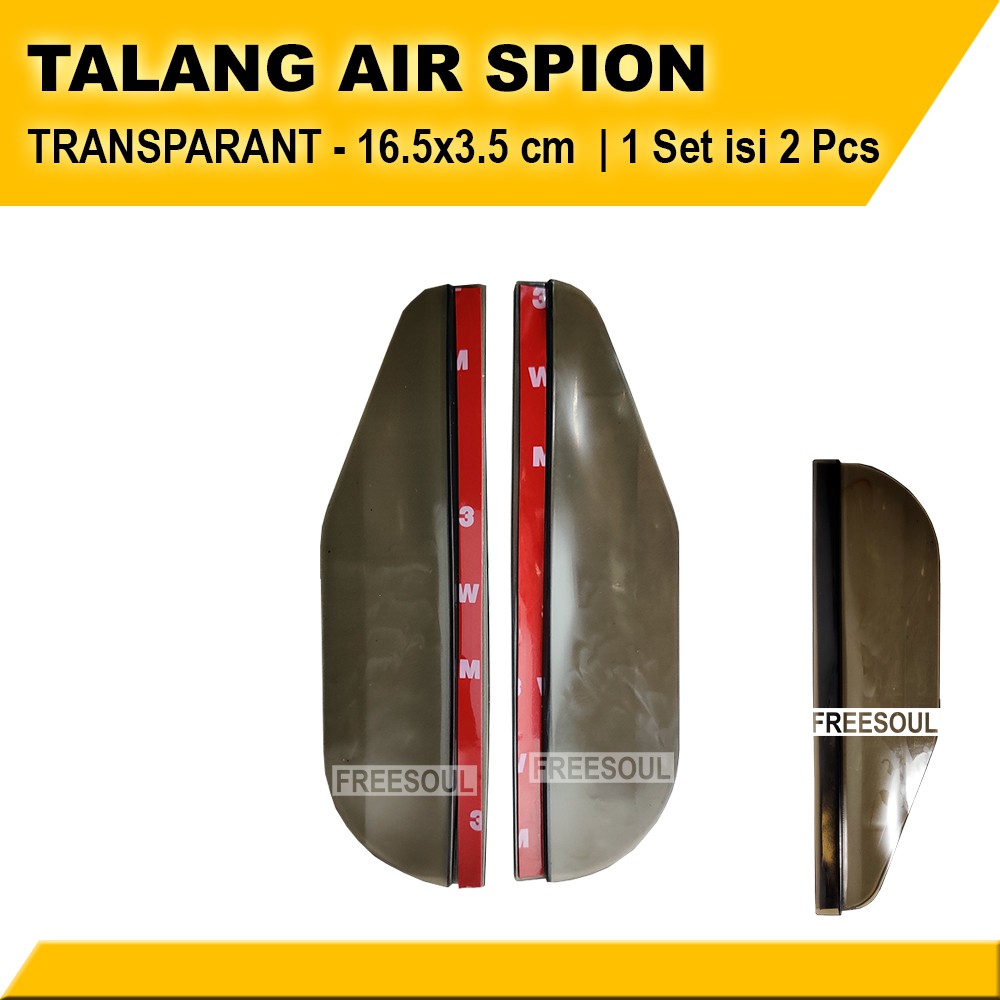 Talang Air Spion Mobil Motif Transparant dan Carbon Sporty - Topi Penahan dan Pelindung Air Spion