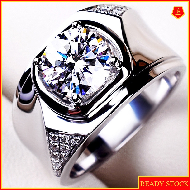 [Ready Stock]Men's Personality Elegant Moissanite Ring