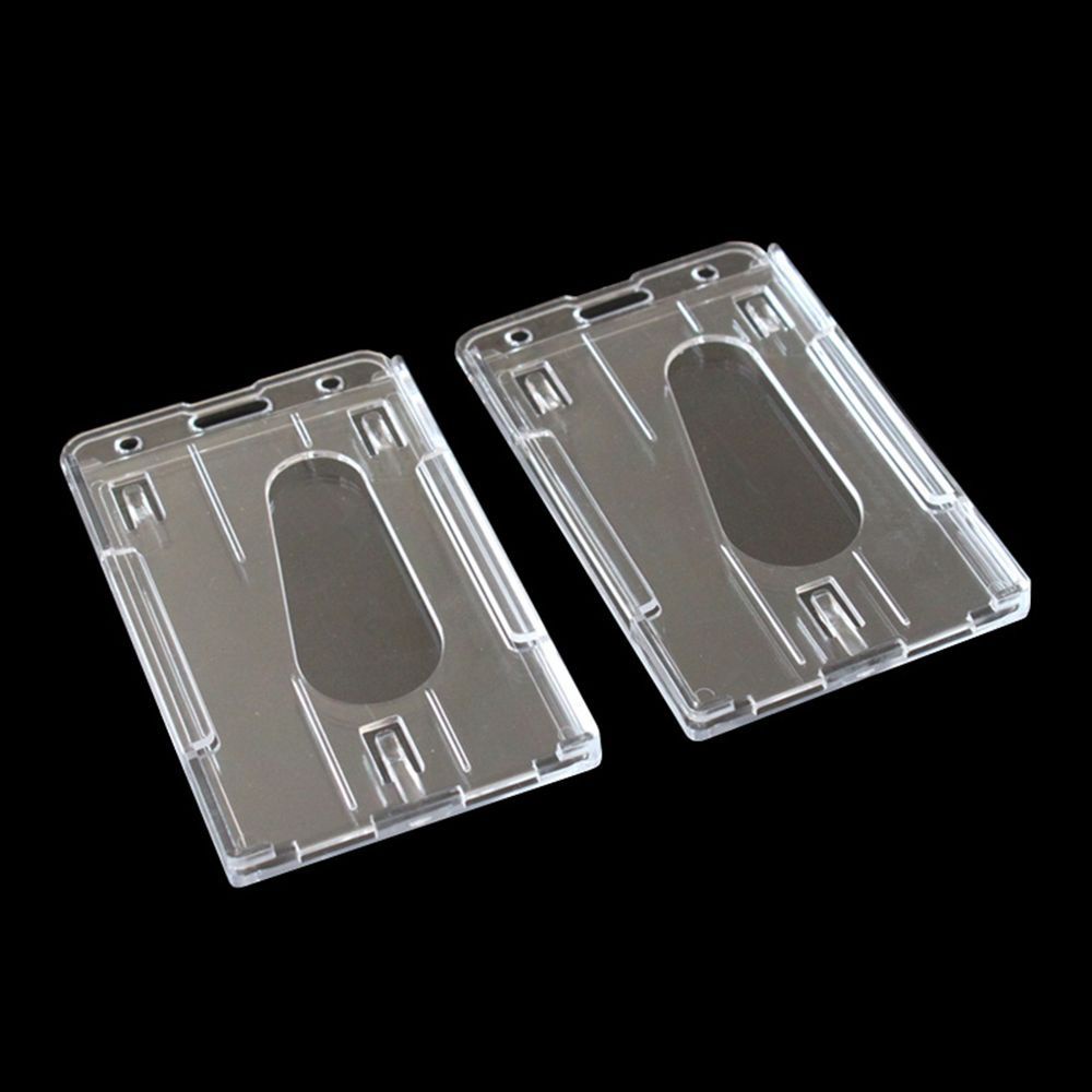 ELEGANT New Double Card ID case 10x6cm Transparent Badge Holder Vertical Hard Plastic Hot Clear