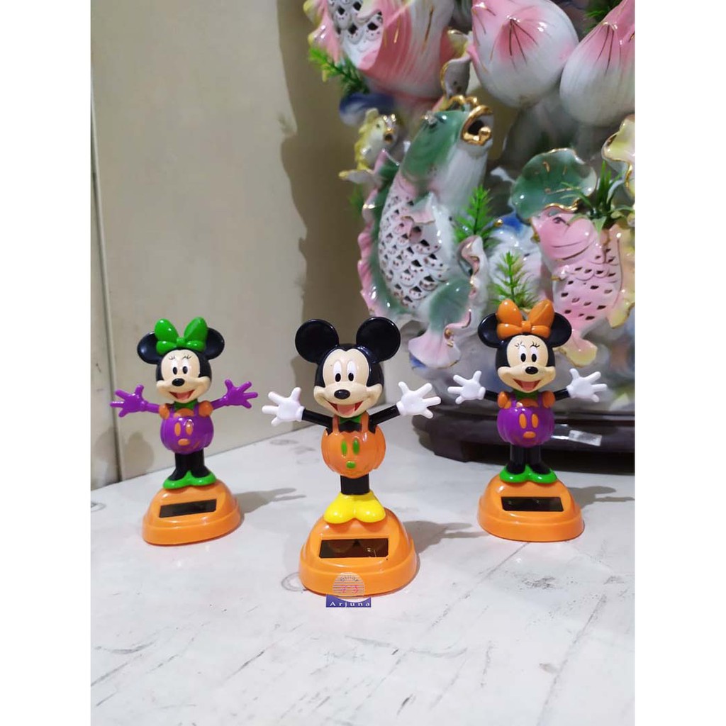 solar tenaga surya Mickey Mouse Minnie Mouse 12cm