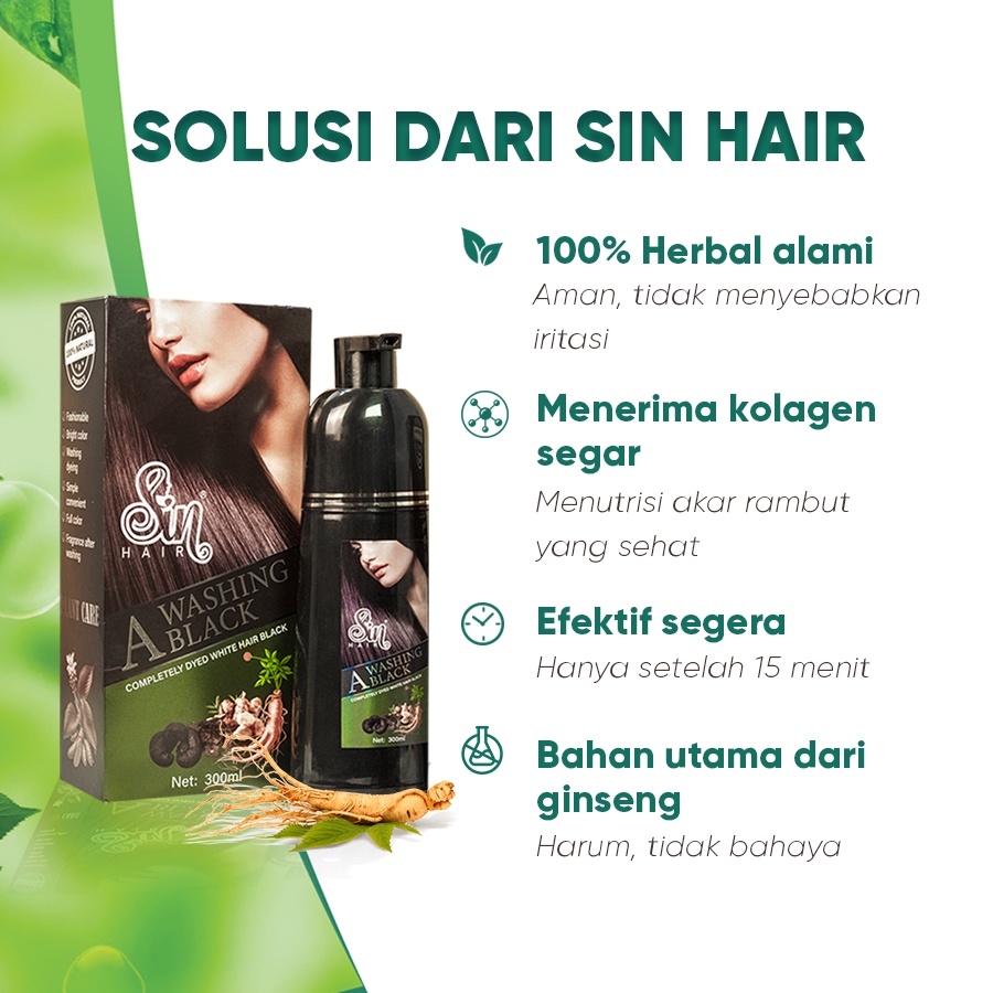 Hair color shampoo penghitam rambut uban Sin Hair shampoo jepang-6