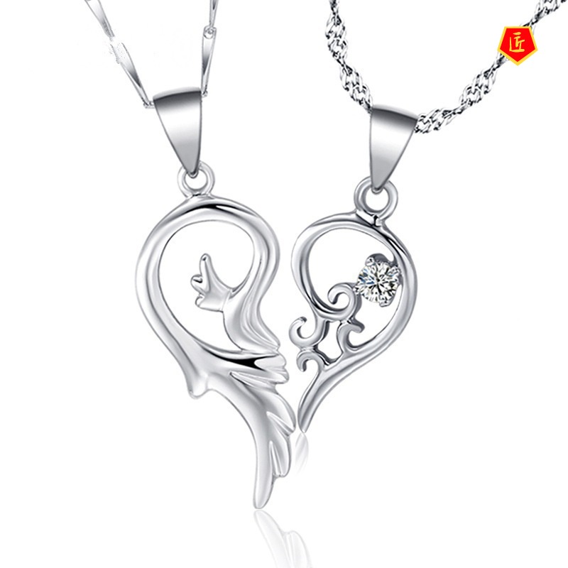 [Ready Stock]Couple Necklace Creative Heart-Shaped Pendant Valentine's Day Gift