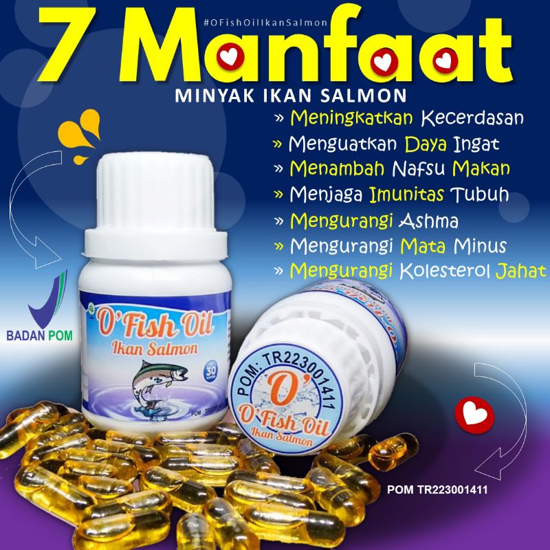 (ASLI ORIGINAL) O Fish Oil Minyak Ikan Salmon Penambah Nafsu Makan, Mencerdaskan, dan Menguatkan Imun Anak
