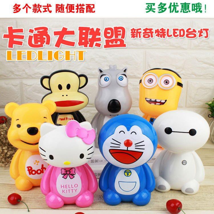 Lampu Tidur Lampu Belajar Anak Karakter Doraemon HK Minion Baymax Pooh