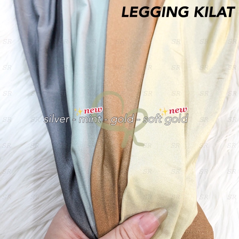 Celana Legging Kilat Glossy Metalik Polos Import Lembut Nyaman Ringan