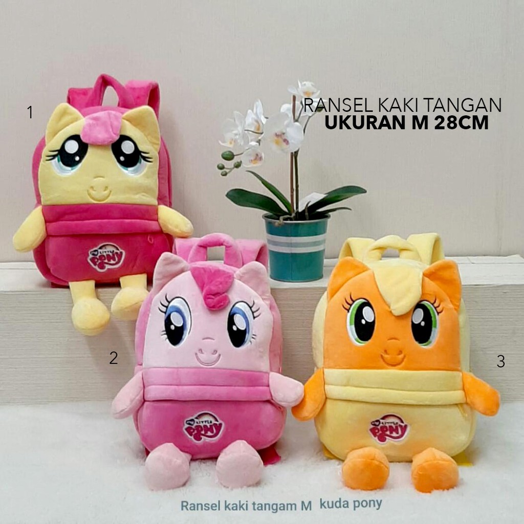 backpack ransel impor boneka my little pony impor untuk anak sekolah paud tk