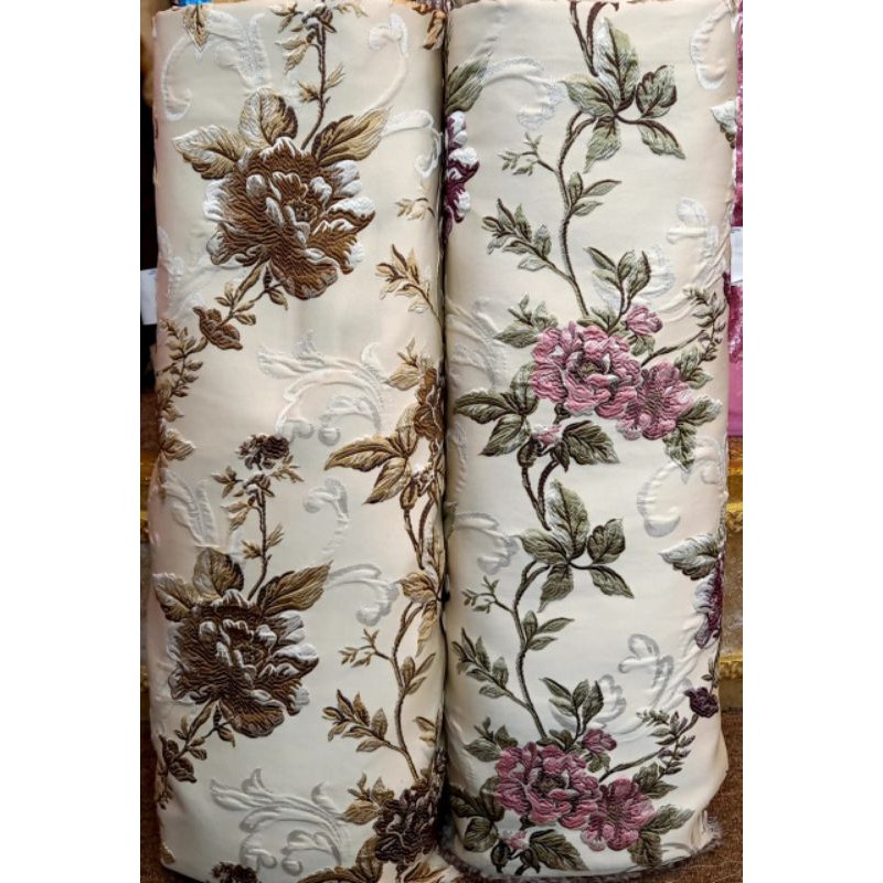 Kain motif bunga murah ( kain jaguard)