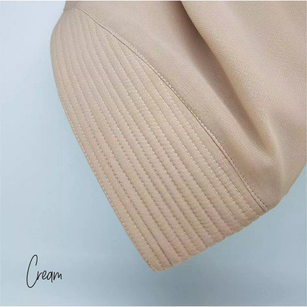 (COD) Hijab Khimar Silvi Tiga Layer Mini Polos Jilbab Instan Cerutti 3 Layer-Coksu