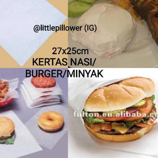 

Flash Sale!! (zuo-288) (isi 100lembar) Kertas nasi KFC/burger/ kertas minyak/kertas bungkus