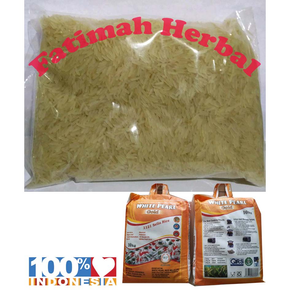 

Beras India Basmati Sella - Sella White Pearl Gold - 1 kg