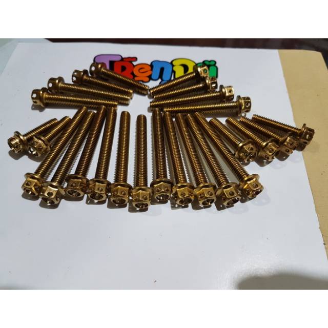 Baut probolt crankase tiger  gold