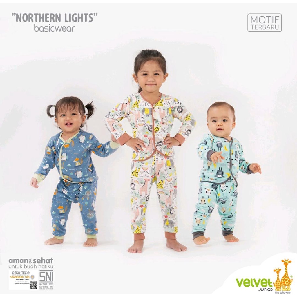 VELVET JUNIOR SETELAN BAYI MOTIF NORTHERN LIGHTS / SETELAN BAYI