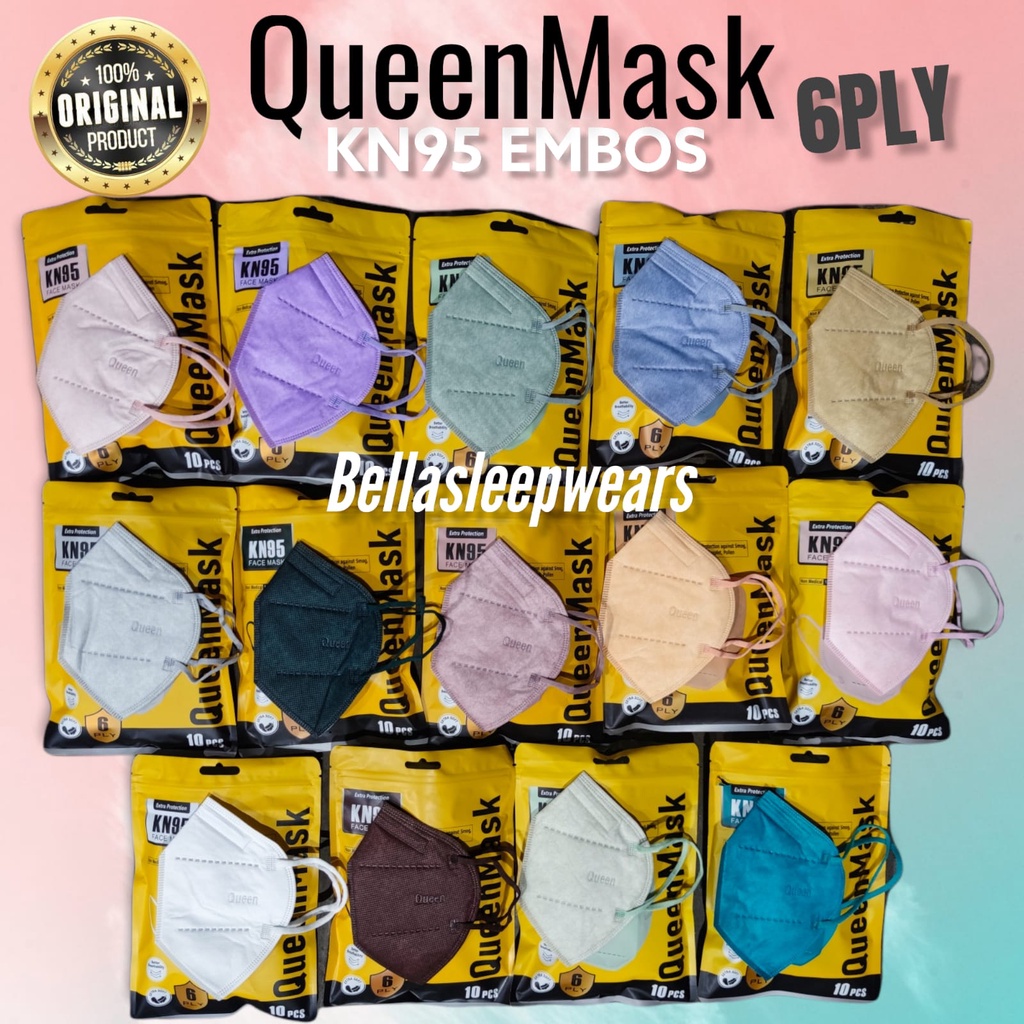 KN95 6PLY QUEEN MASK - MASKER KN95 6PLY PREMIUM QUEENMASK ORIGINAL KEMENKES DISPOSABLE FACE MASK KN95