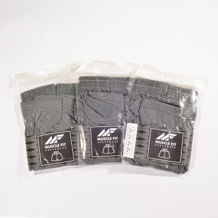 MUSCLE FIT BOXER KANCING CELANA DALAM PRIA - 1 PCS - WARNA RANDOM KUALITAS TINGGI 