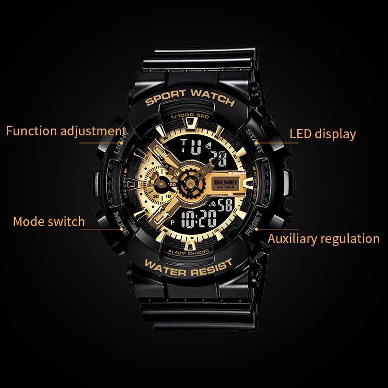 [ORIGINAL] Jam Tangan Pria SKMEI 1688 Sport Anti Air Dual Time Analog Digital Gratis 2 Tas Selempang