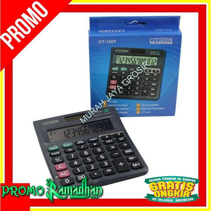 

TERMURAH CITIZEN CT-120T KALKULATOR PENGHITUNG 12 DIGIT CHEK AND CORECT 2 POWER PENGIRIMAN