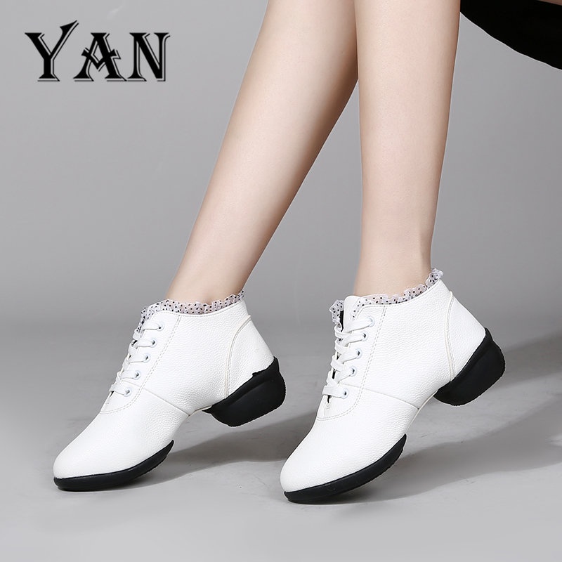 YAN Sepatu Dance Wanita Sepatu Dansa Latin/ Line Dance Semi Boots Renda Terbaru