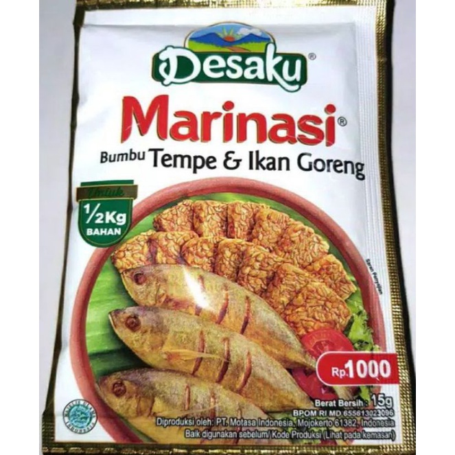 

Desaku Marinasi Bumbu Tempe , Ayam dan Ikan Goreng 15 gram