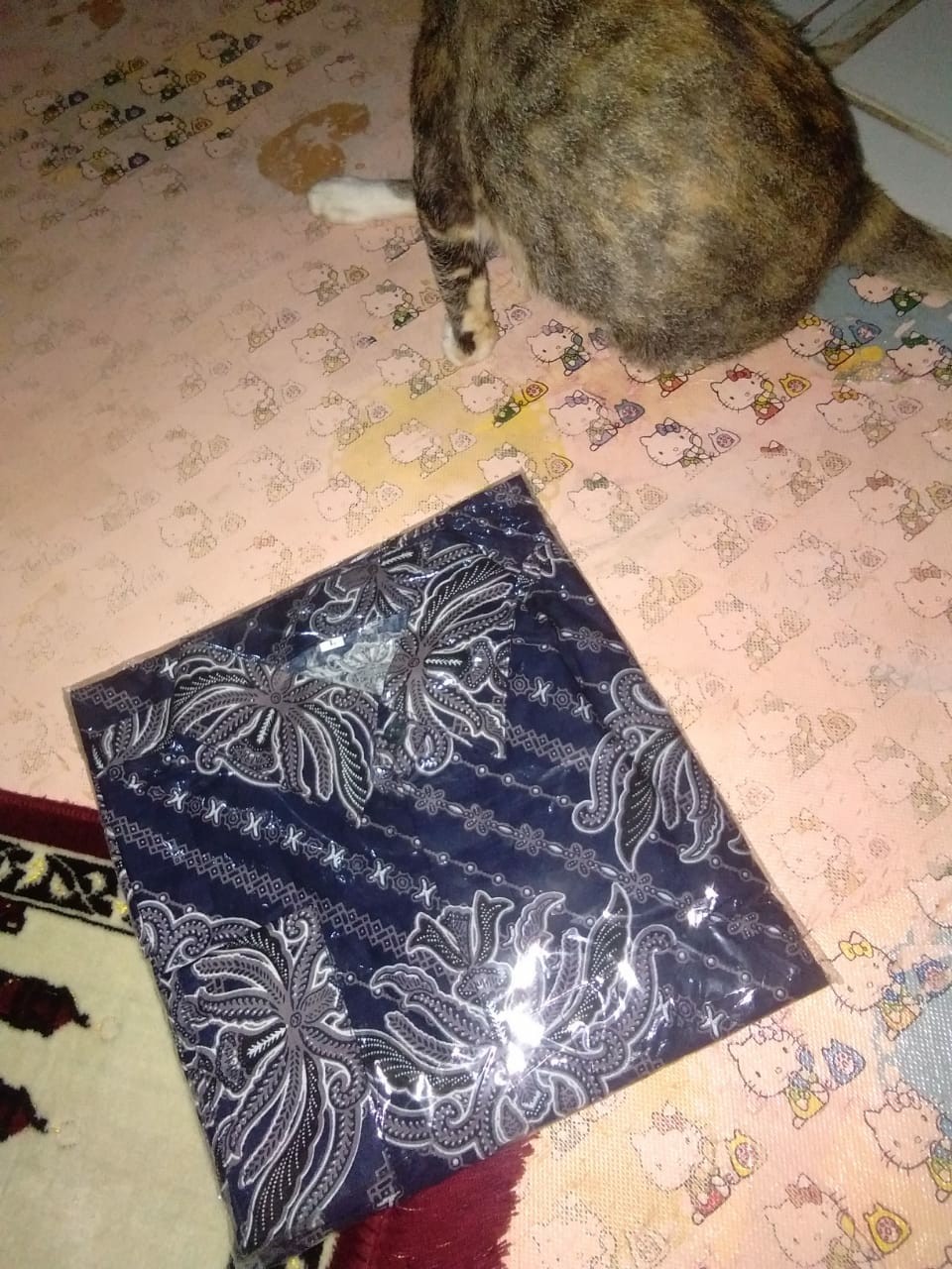 Kemeja Batik Pria Lengan Panjang M L Xl Xxl Motif Murai Hitam