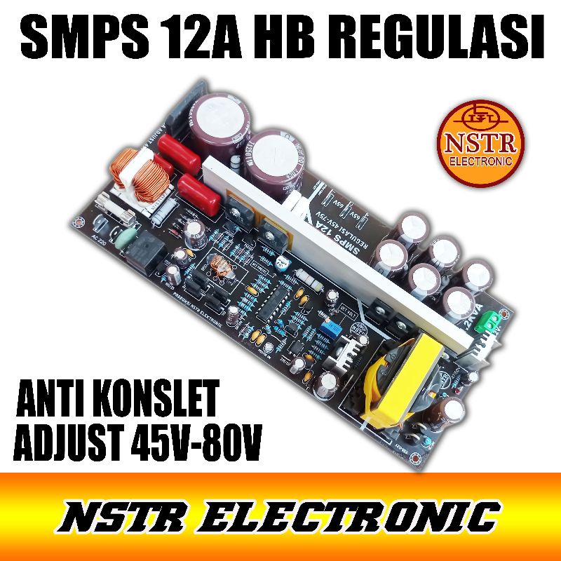 smps audio 12A HB Regulasi adjustable 50v sd 75v Anti koslet