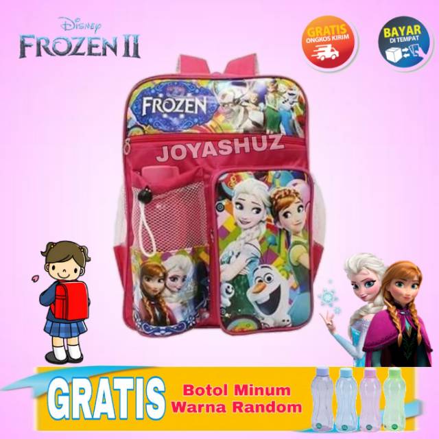 Tas Sekolah Anak Karakter Kartun GRATIS Botol Minum / Tas Anak TK SD / Tas LOL / Tas Frozen