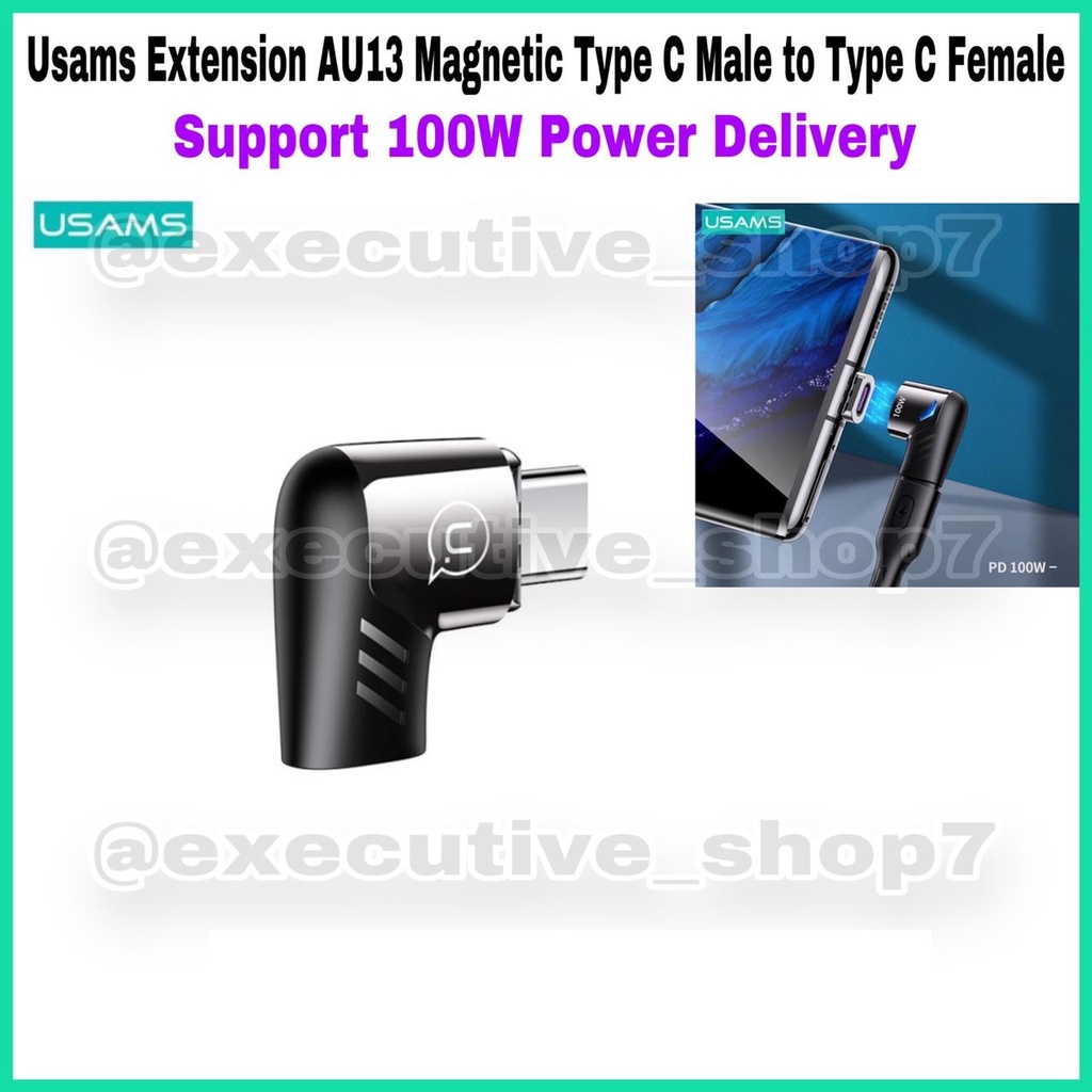 Usams Extension AU13 Magnetix Type C Male to Type C Female - 100W PD