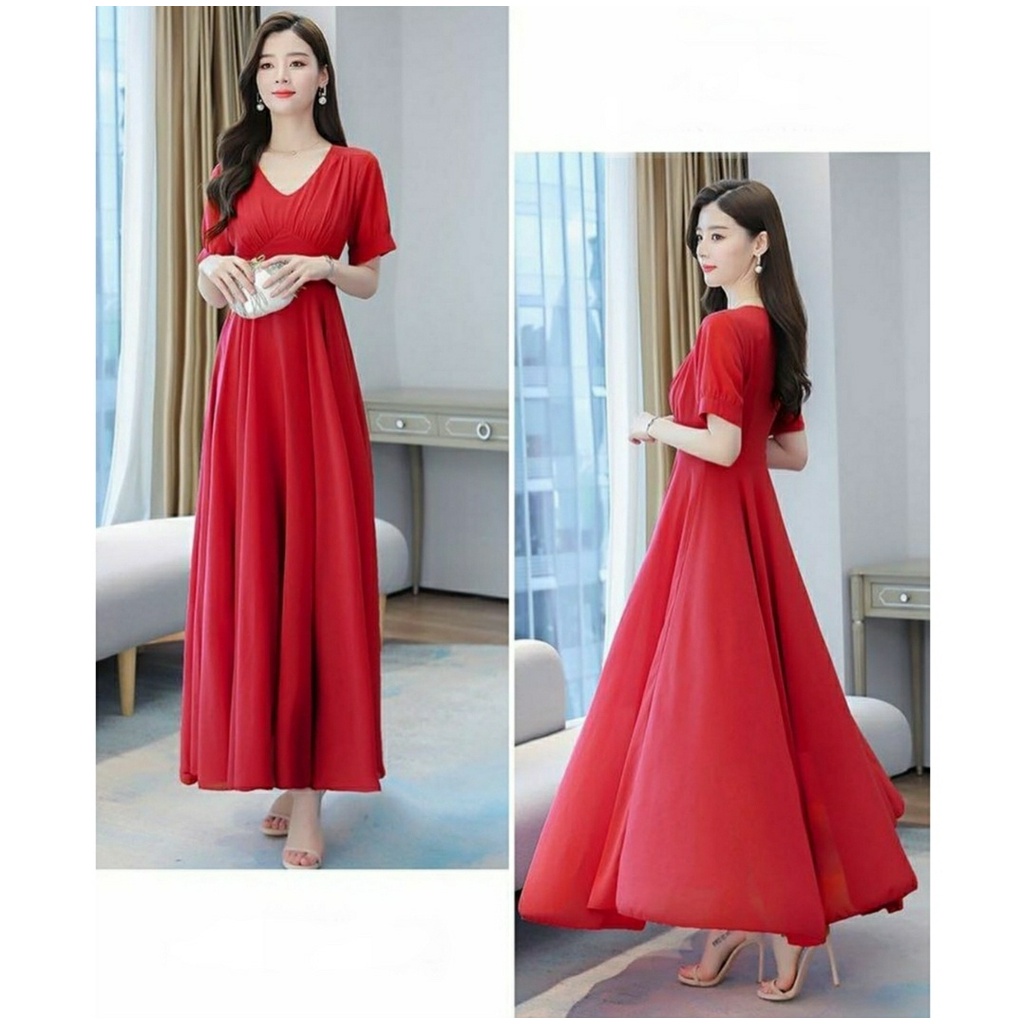 *[MCFK] Longdress Sandra / Longdress Wanita / Dress Wanita Terbaru Panjang / Dress Panjang Wanita Terbaru