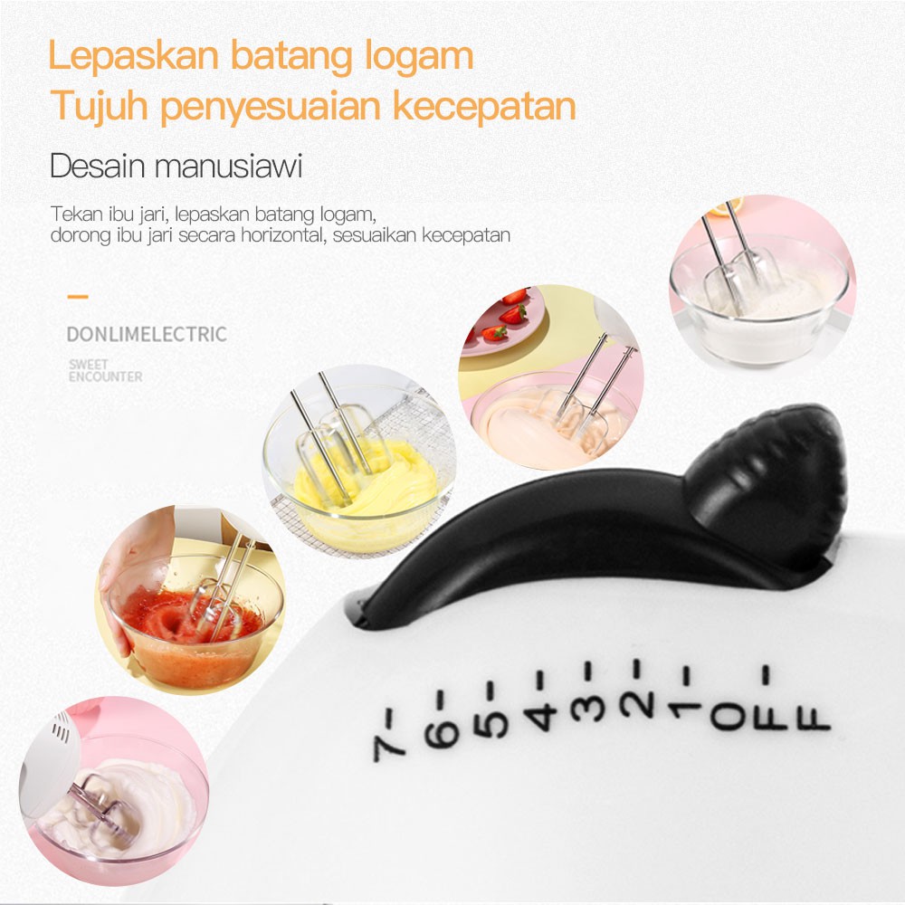 Mixer HRDDQ01 hand mixer penyesuaian 7 speed