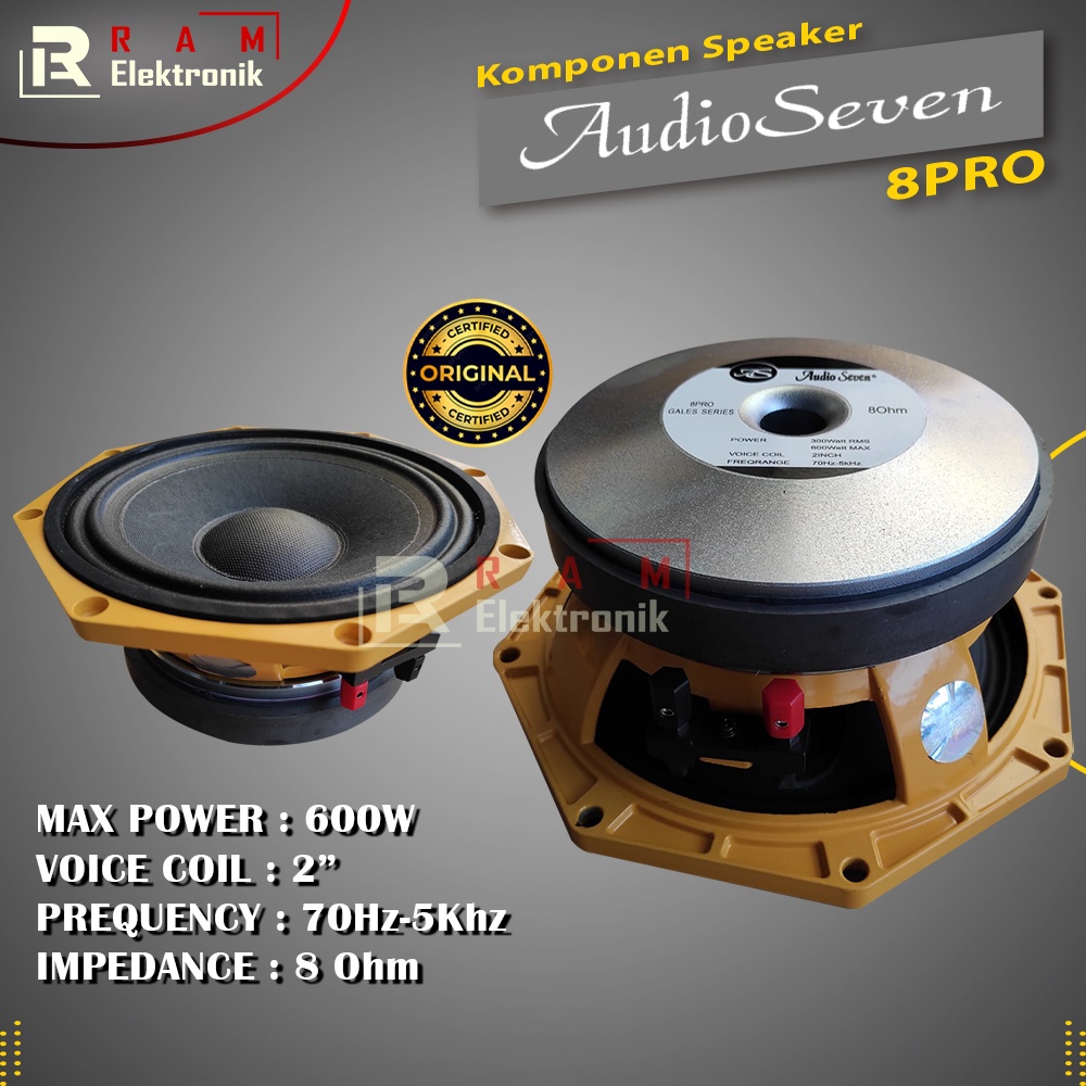 Komponen Spiker Speaker 8 Inch Audio Seven 8PRO 8 PRO Original