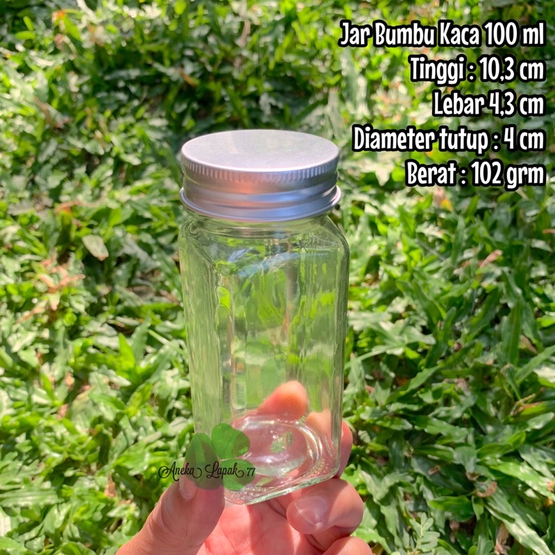 Botol Bumbu KACA 100 ml Lada Gula Garam Penyedap Rasa