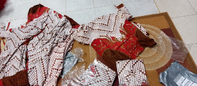 Batik Couple Keluarga Sania Ruffle Ori Ndoro Jowi Dnt Seno Merah
